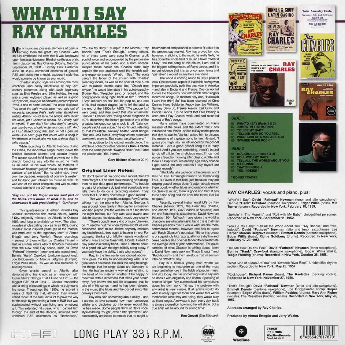 Ray Charles - What'd I Say (ltd. ed.) (180g) Vinyl Record