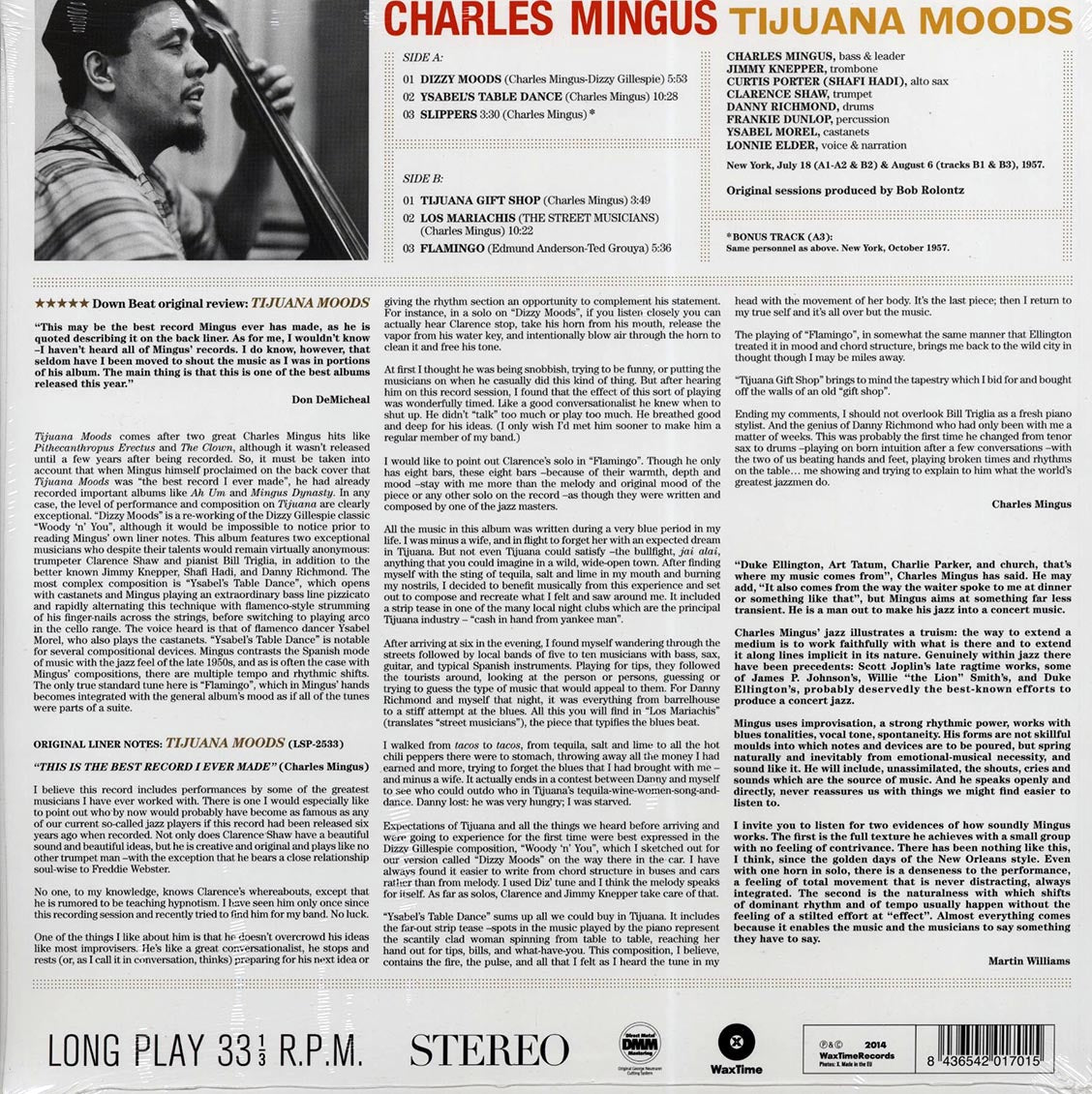 Charles Mingus - Tijuana Moods (ltd. ed.) (180g) (remastered) Vinyl Record