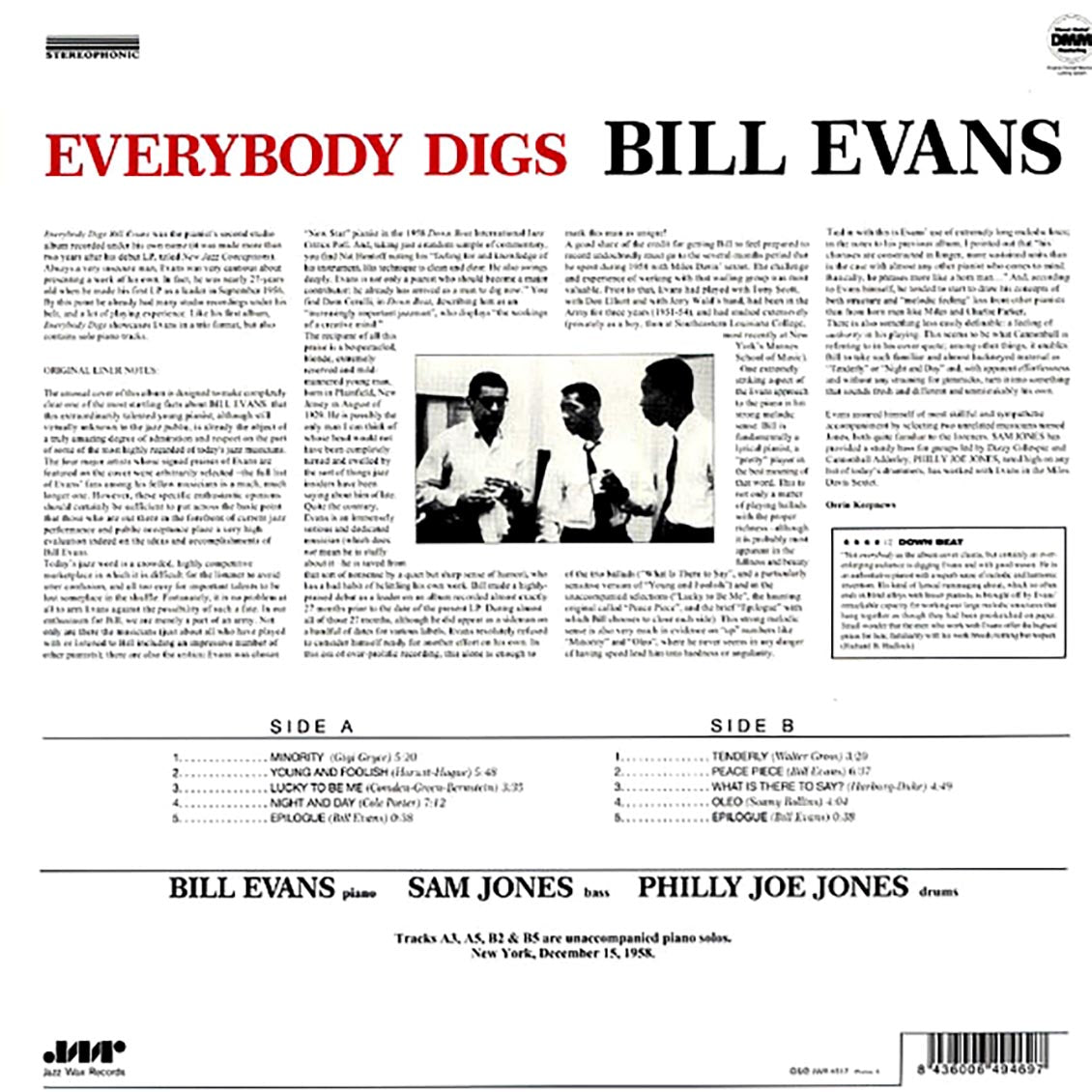 Bill Evans - Everybody Digs Bill Evans (ltd. ed.) (180g) Vinyl Record