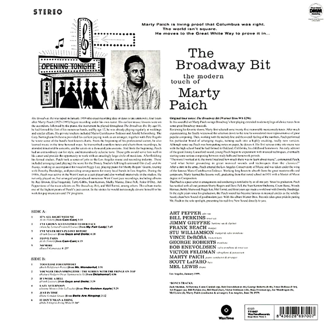 Marty Paich - The Broadway Bit: The Modern Touch Of Marty Paich (180g) Vinyl Record