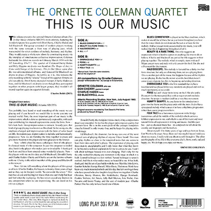 Ornette Coleman Quartet - This Is Our Music (+bonus track) (ltd. ed.) (180g) Vinyl Record