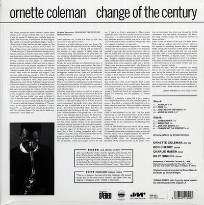 Ornette Coleman - Change Of The Century (+bonus track) (ltd. ed.) (180g) Vinyl Record