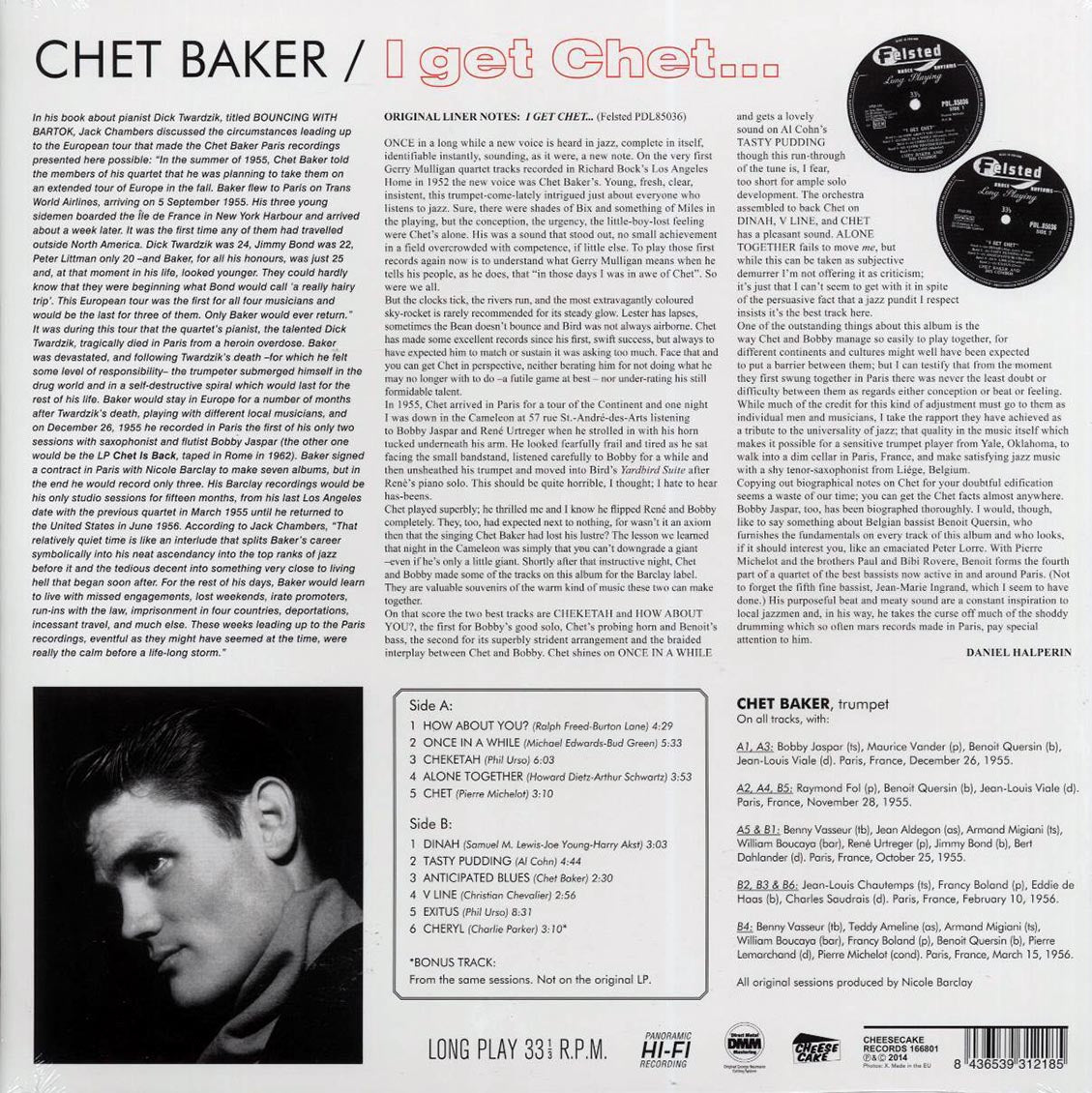 Chet Baker, Bobby Jaspar - I Get Chet (ltd. ed.) (180g) Vinyl Record