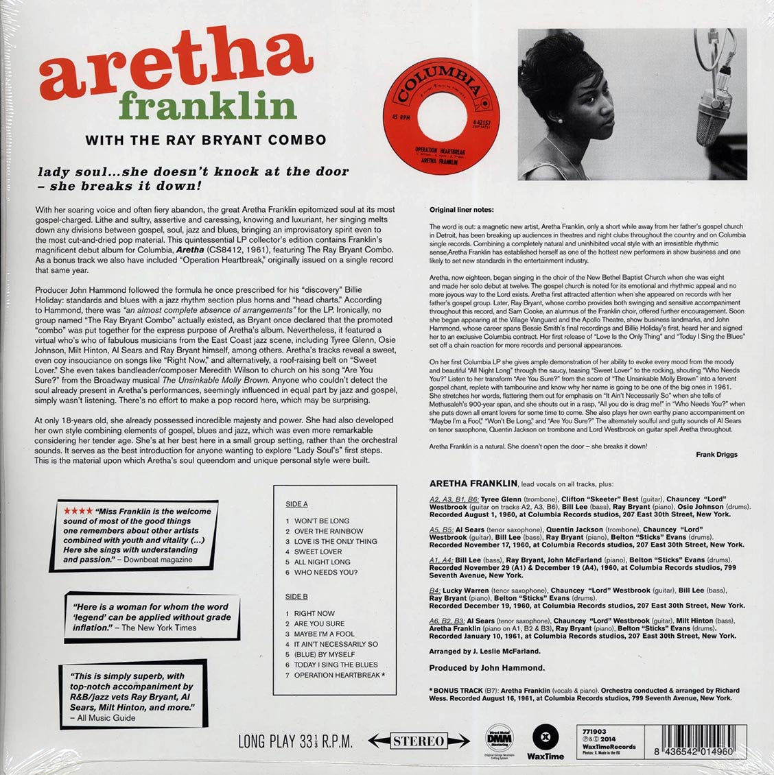 Aretha Franklin - Aretha (ltd. ed.) (180g) Vinyl Record