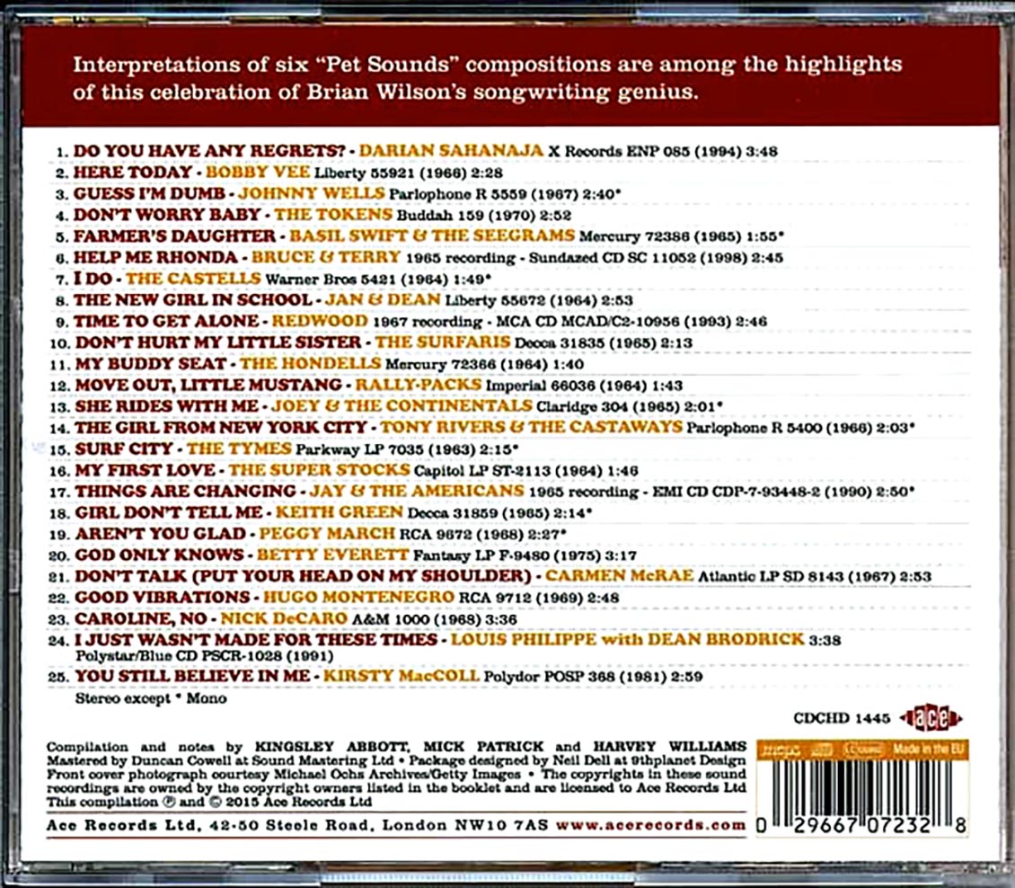 Various - Here Today! The Songs Of Brian Wilson (25 tracks) Music CD