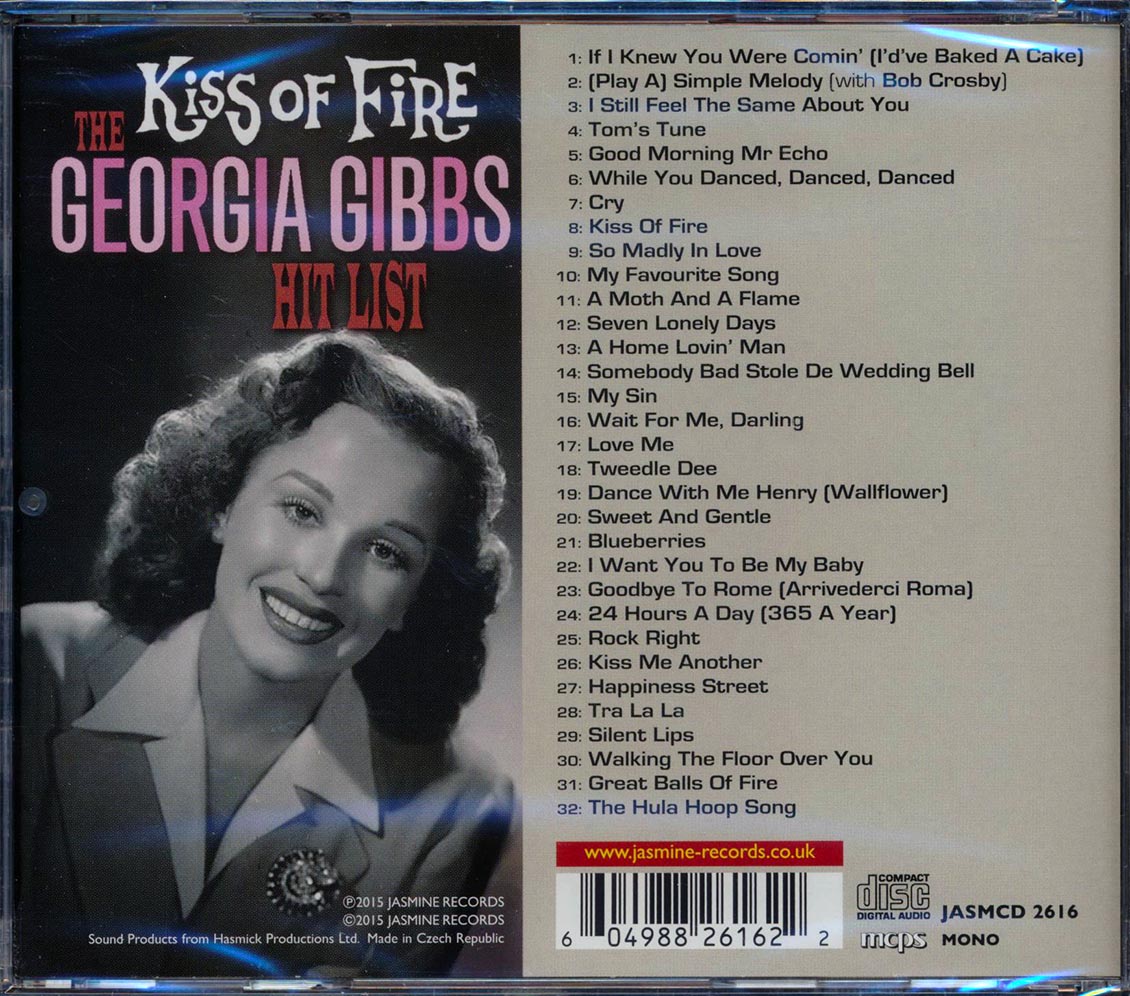 Georgia Gibbs - Kiss Of Fire: The Georgia Gibbs Hit List Music CD