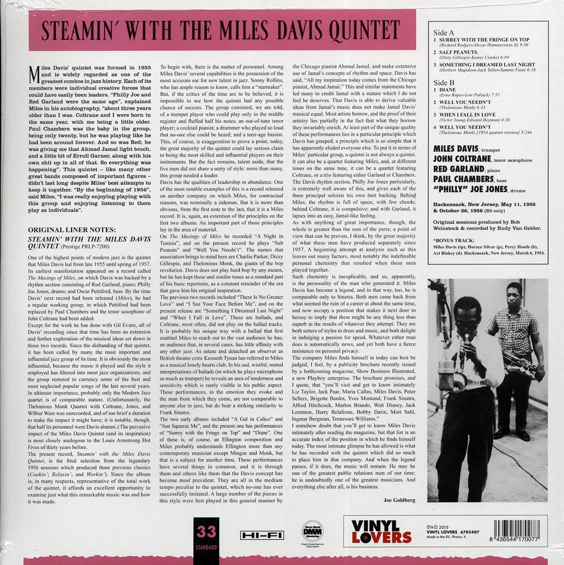 Miles Davis Quintet - Steamin' With Miles Davis Quintet (ltd. ed.) (incl. mp3) (180g) Vinyl Record