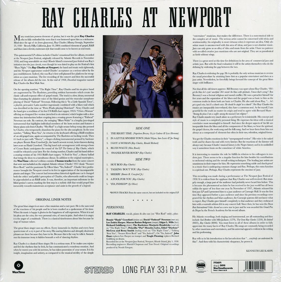 Ray Charles - At Newport (+2 bonus tracks) (ltd. ed.) (180g) Vinyl Record