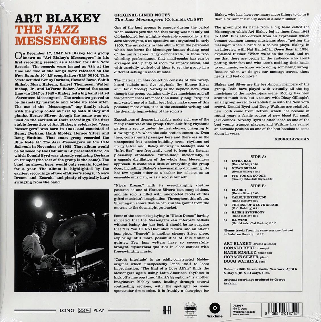 Art Blakey & The Jazz Messengers - The Jazz Messengers (+bonus track) (ltd. ed.) (180g) Vinyl Record