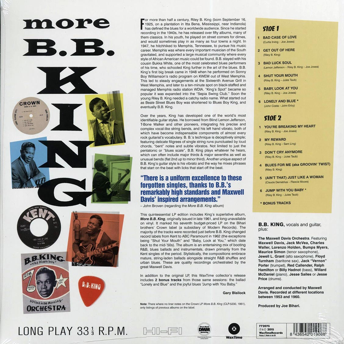 BB King - More BB King (ltd. ed.) (incl. mp3) (180g) Vinyl Record
