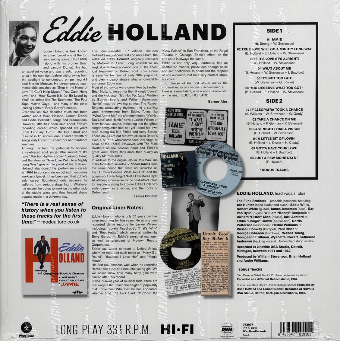 Eddie Holland - Eddie Holland (+2 bonus tracks) (ltd. ed.) (180g) Vinyl Record