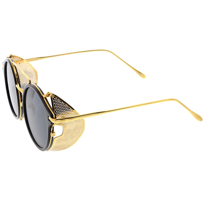 Vintage Dapper Steampunk Side Cover Round Sunglasses C083
