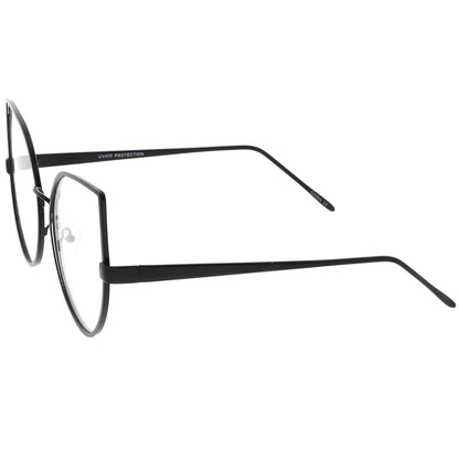 Blue Light Filtering Women's Oversize Modern Clear Flat Lens Cat Eye Glasses C337