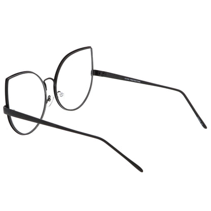 Blue Light Filtering Women's Oversize Modern Clear Flat Lens Cat Eye Glasses C337