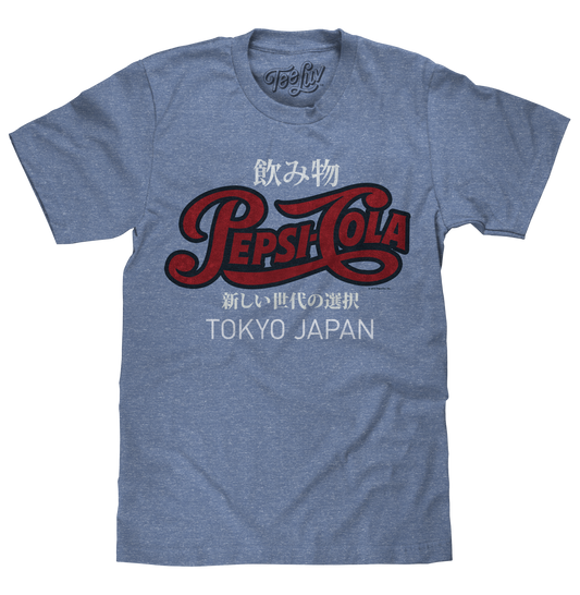Pepsi Cola Tokyo Japan Mens T Shirt Officially Licensed Royal Snow Heather