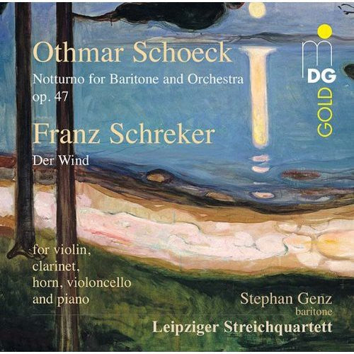 the album cover for Schoeck / Schreker / Leipziger Streichquartett - Notturno for Baritone & Orchestra Op 47 / Der Wind