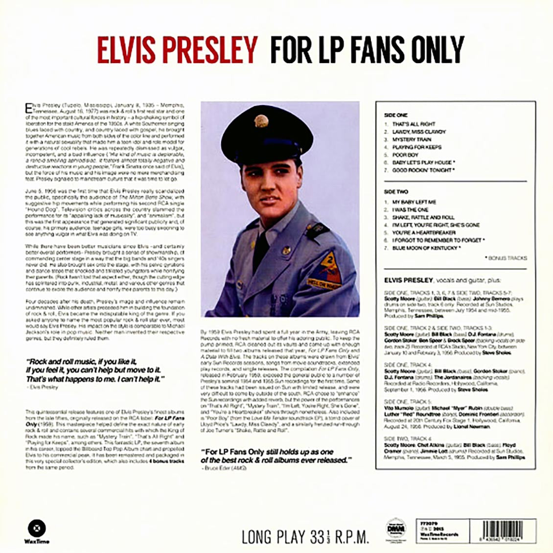 Elvis Presley - For LP Fans Only (+4 bonus tracks) (ltd. ed.) (180g) Vinyl Record