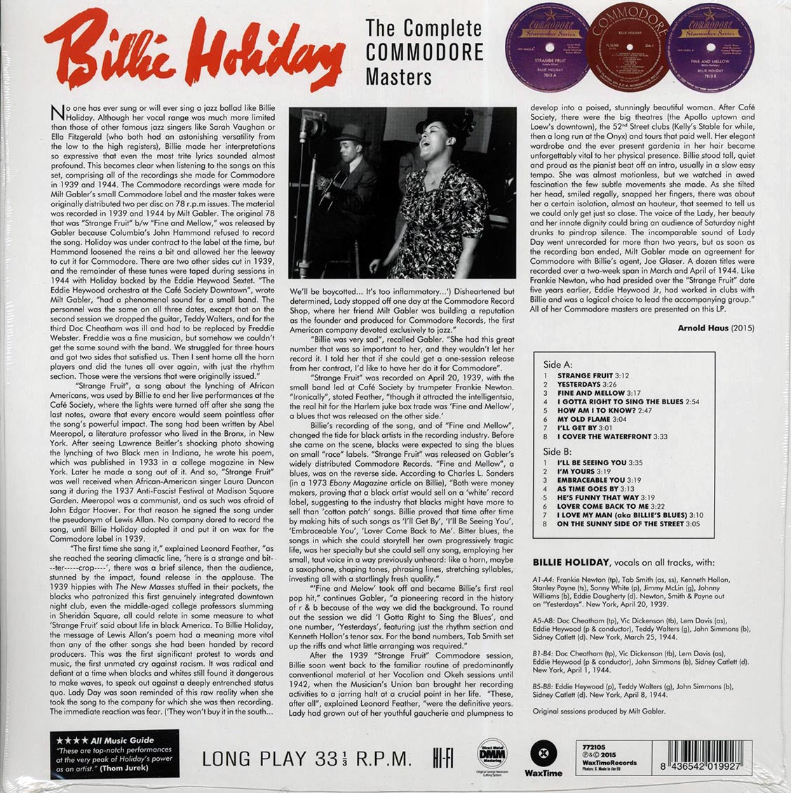 Billie Holiday - The Complete Commodore Masters (ltd. ed.) (180g) Vinyl Record