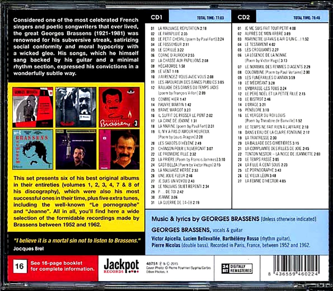 Georges Brassens - The Essential George Brassens: Highlights From 1952-1962 (2xCD) (incl. large booklet) (remastered) Music CD