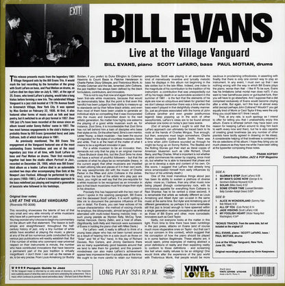 Bill Evans - Live At The Village Vanguard (ltd. ed.) (180g) (remastered) Vinyl Record