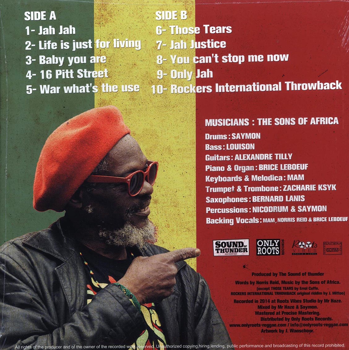 Norris Reid, The Sons Of Africa - Rockers International Throwback Vinyl Record