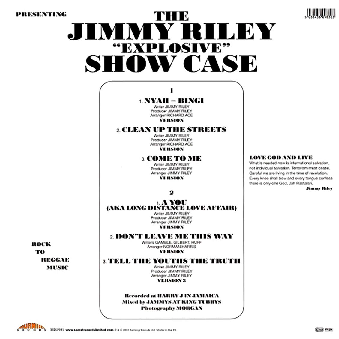 Jimmy Riley - Showcase (ltd. ed.) (180g) Vinyl Record