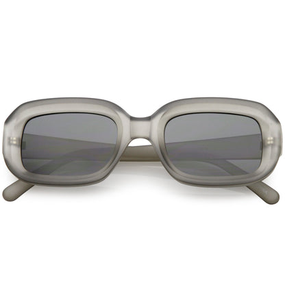 Artistic Retro Modern Deep Rectangle Block Flat Lens Sunglasses C673