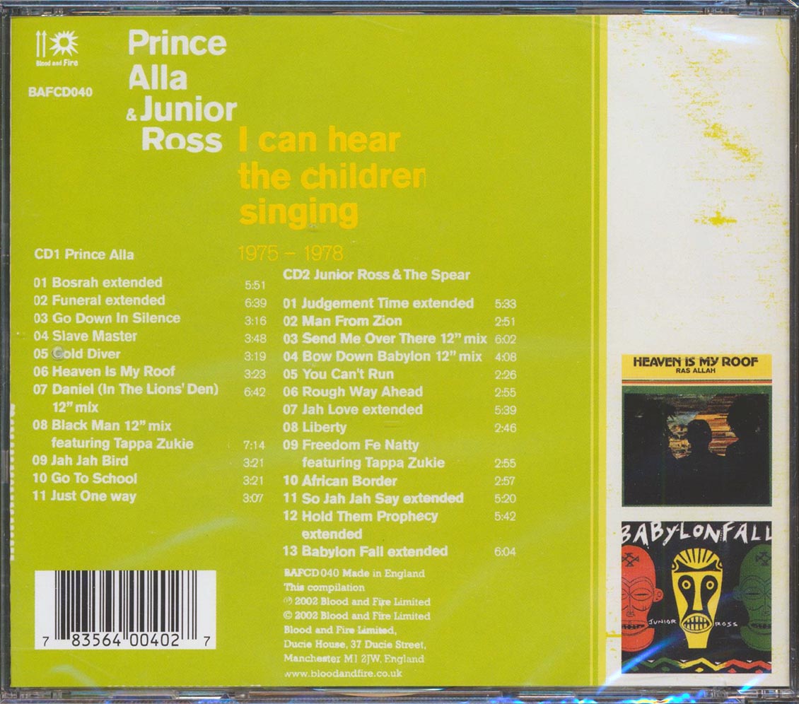 Prince Alla, Jr. Ross & The Spears - I Can Hear The Children Singing: 1976-1978 (24 tracks) (2xCD) Music CD