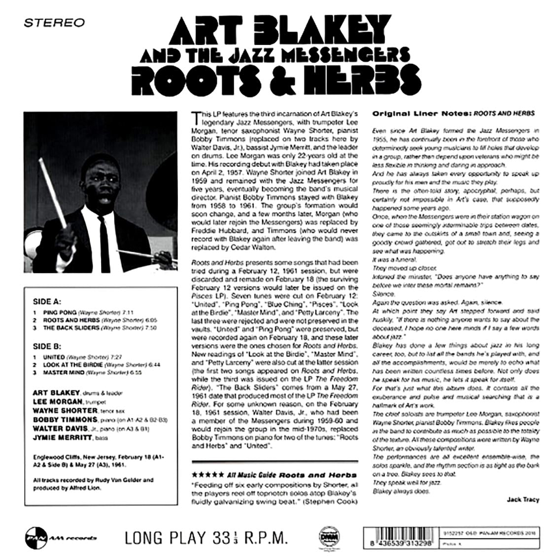 Art Blakey & The Jazz Messengers - Roots & Herbs (ltd. ed.) (180g) Vinyl Record