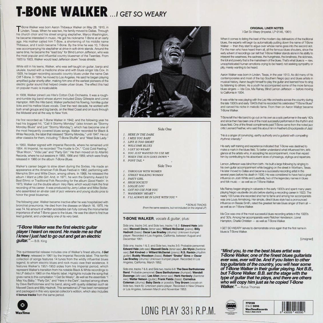 T-Bone Walker - I Get So Weary (ltd. ed.) (180g) Vinyl Record