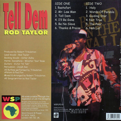 Rod Taylor - Tell Dem (1999 FIRST PRESS) (orig. press) Vinyl Record