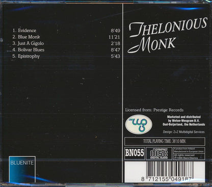 Thelonious Monk Thelonious Monk Music CD