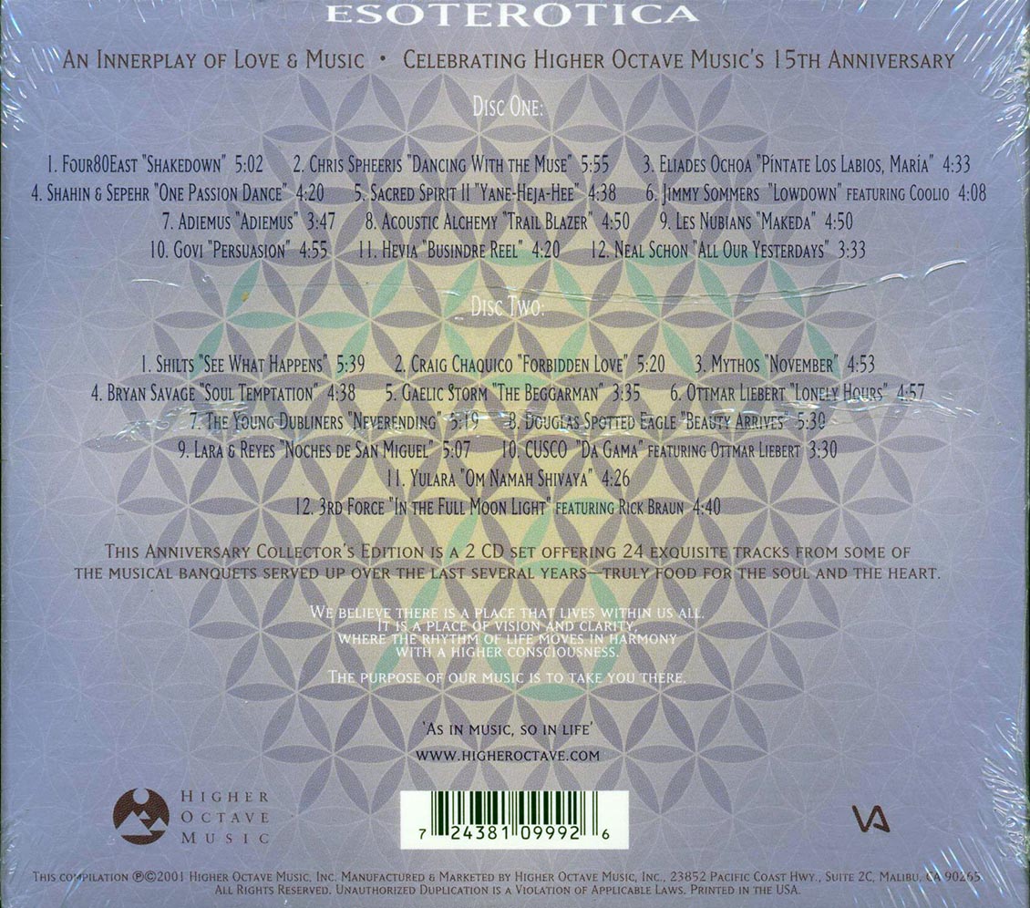 Various - Esoterotica: An Innerplay Of Love & Music Celebrating Higher Octave Music's 15th Anniversary (24 tracks) (2xCD) (deluxe 4-fold digipak) Music CD