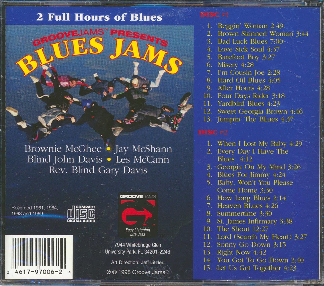 Brownie McGhee, Jay McShann, Blind John Davis, Les McCann, Rev Blind Gary Davis - Blues Jams (28 tracks) (2xCD) Music CD
