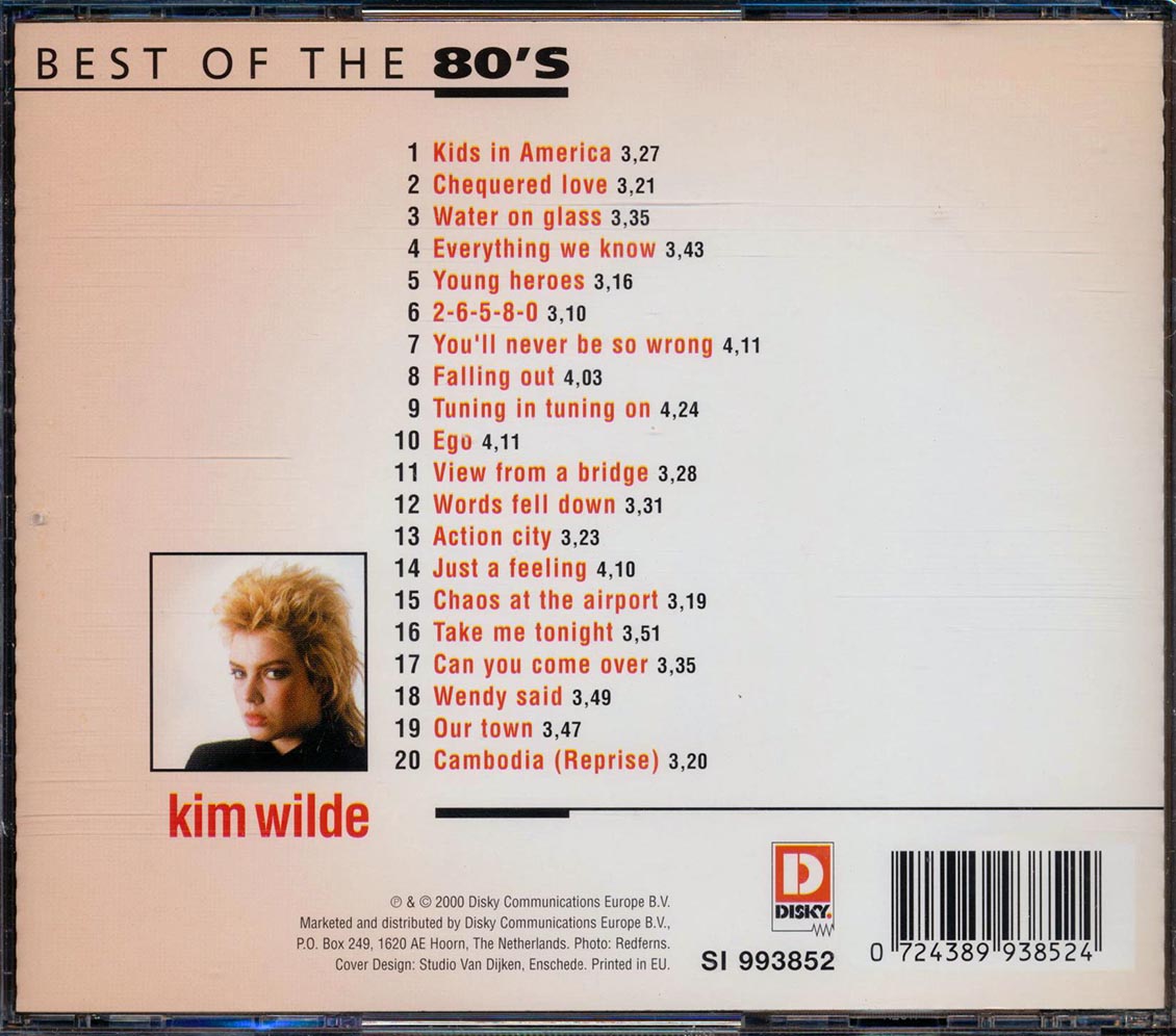 Kim Wilde - Best Of The 80's (20 tracks) Music CD
