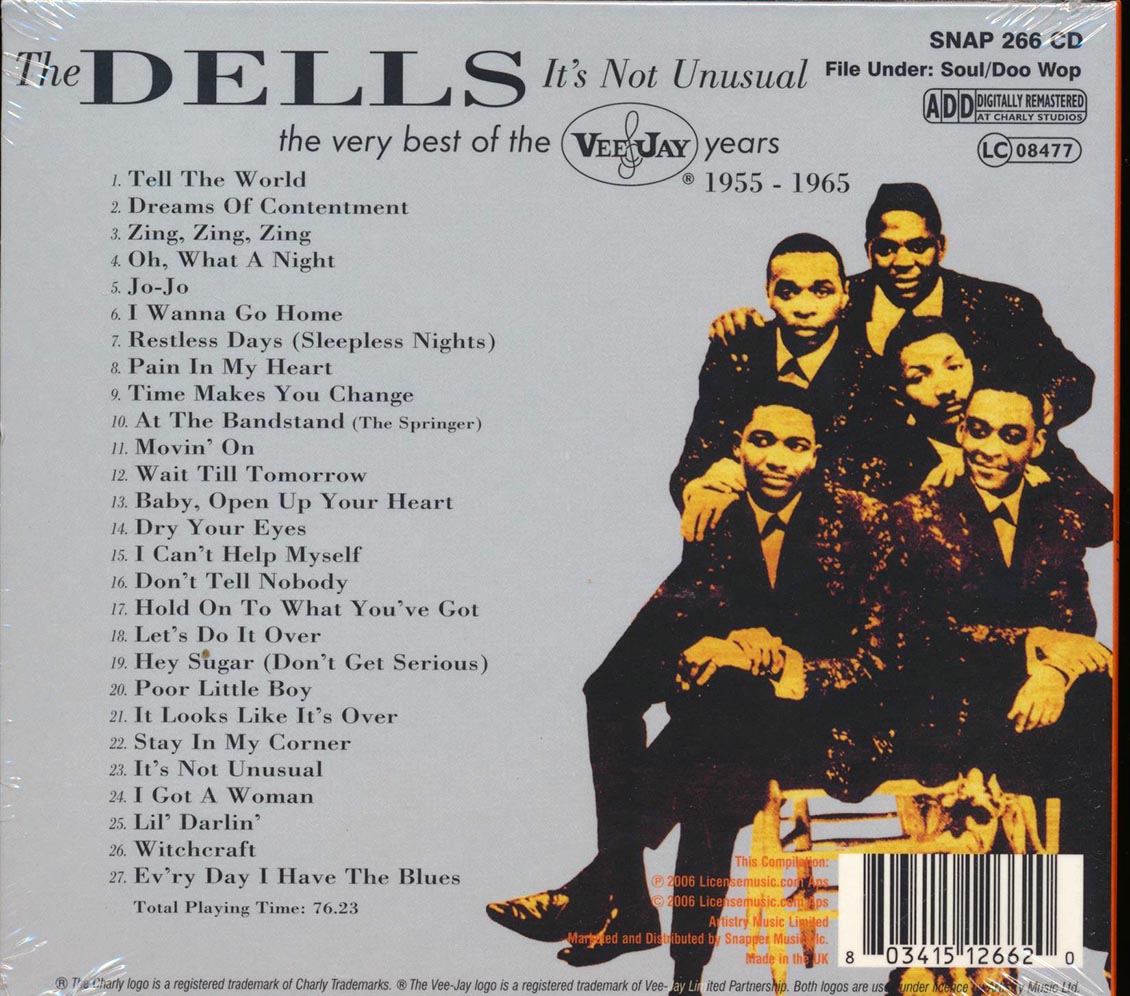 The Dells - It's Not Unusual: The Very Best Of The Vee-Jay Years 1955-1965 (27 tracks) Music CD