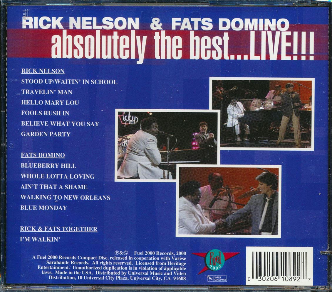 Rick Nelson, Fats Domino - Absolutely The Best: Live!!! (marked/ltd stock) Music CD