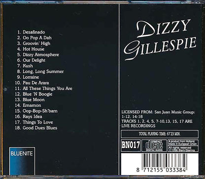 Dizzy Gillespie - Dizzy Atmosphere Music CD