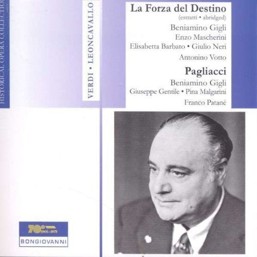 the album cover for Verdi / Gigli / Mascherini / Barbato - La Forza Del Destino (Abridged) / Pagliacci