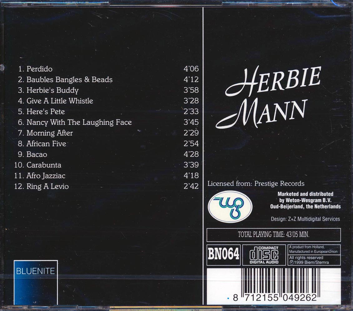 Herbie Mann - Perdido Music CD