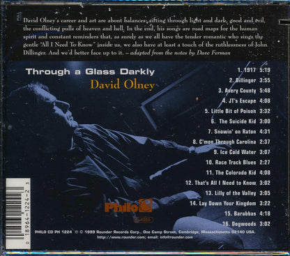 David Olney - Through A Glass Darkly (marked/ltd stock) Music CD