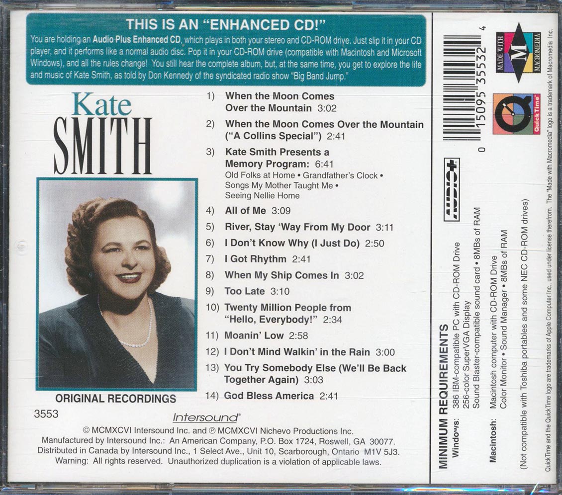 Kate Smith - Kate Smith: Original Recordings Music CD