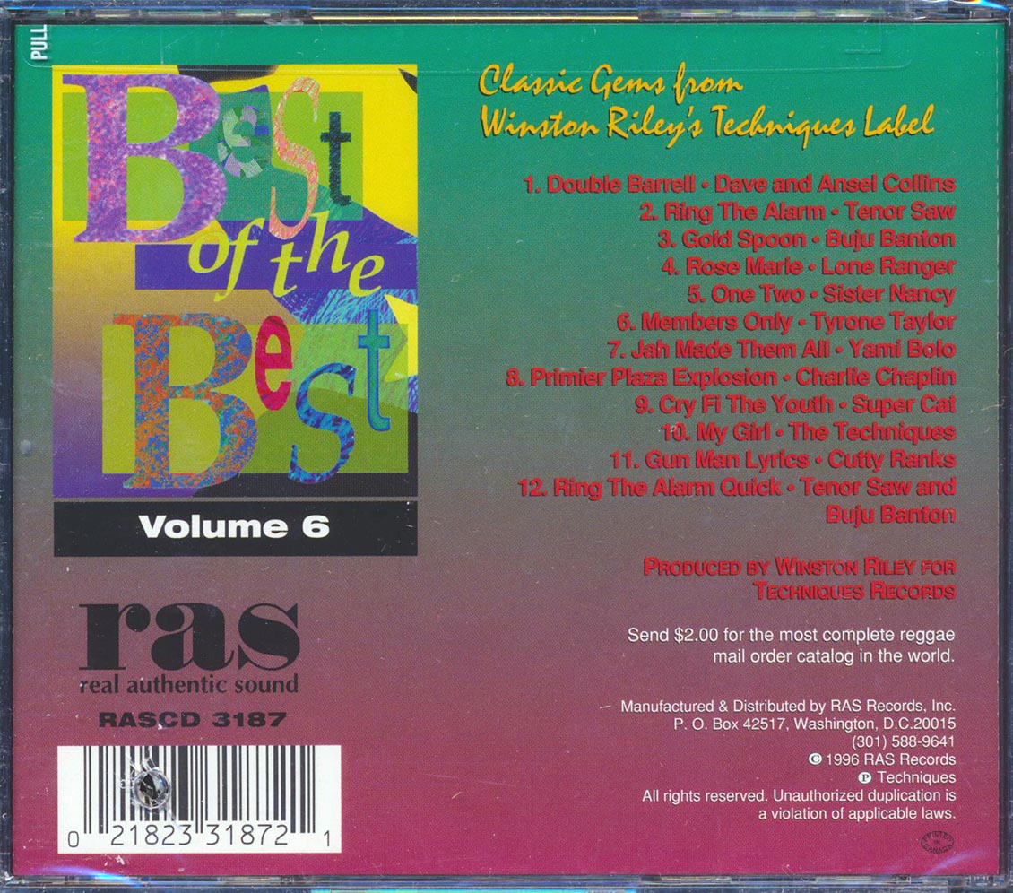 Tenor Saw, Sister Nancy, Super Cat, Yami Bolo, Buju Banton, Etc. - Best Of The Best Volume 6: Classic Gems From Winston Riley's Techniques Label (marked/ltd stock) Music CD