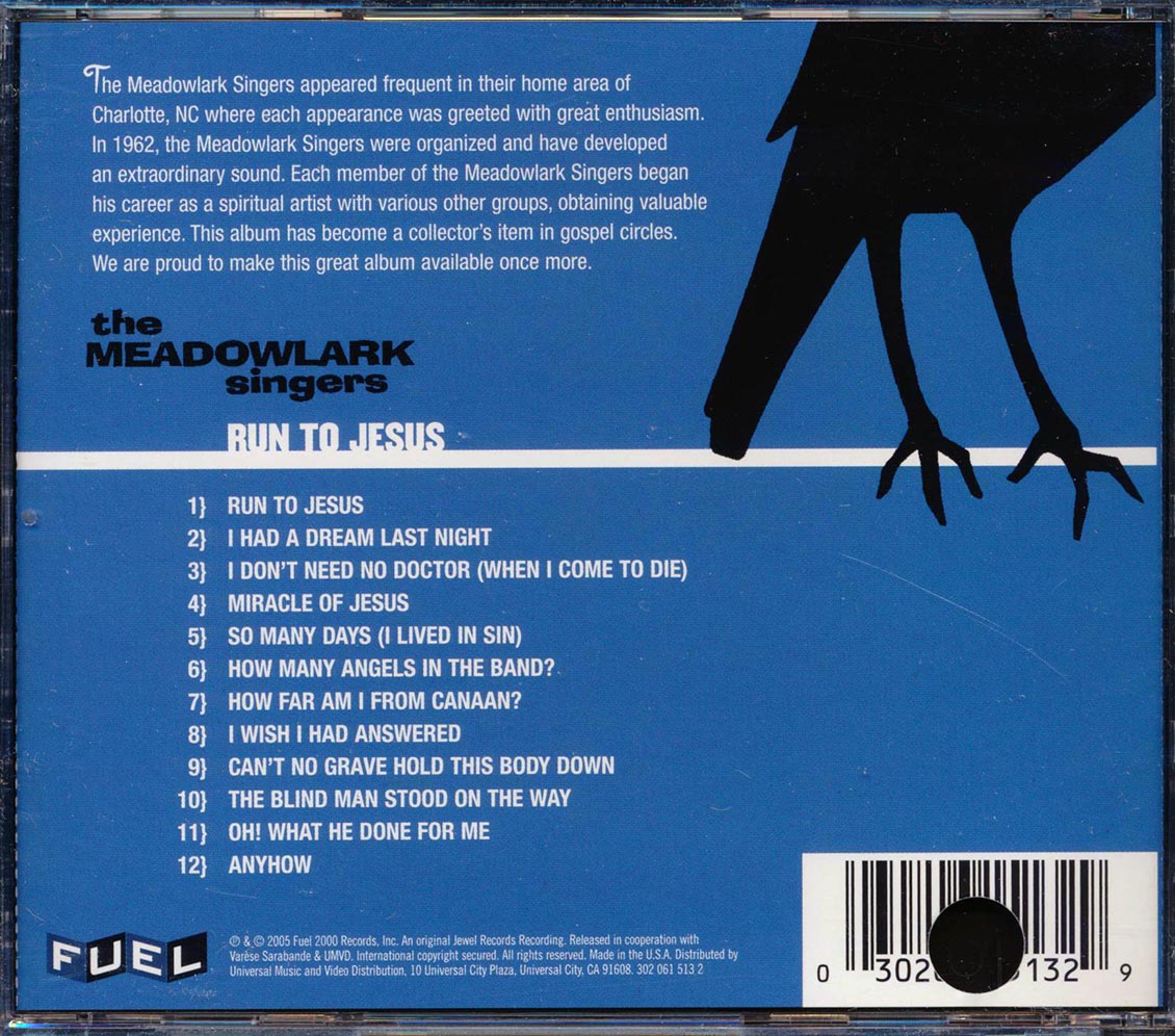 The Meadowlark Singers - Run To Jesus (marked/ltd stock) Music CD