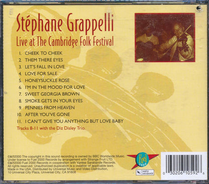 Stephane Grappelli - Live At The Cambridge Folk Festival (marked/ltd stock) Music CD