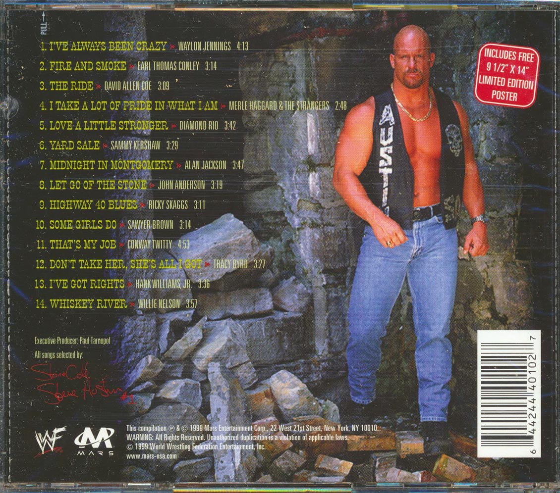 Waylon Jennings, David Allen Coe, Conway Twitty, Willie Nelson, Etc. - Steve Austin's Stone Cold Country (ltd. ed.) (Lenticular artwork) Music CD