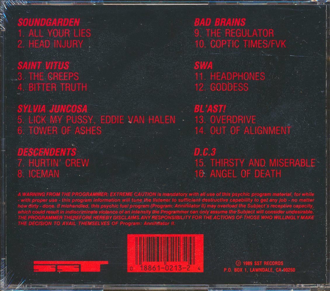 Bad Brains, Soundgarden, Descendents, Etc. - Program: Annihilator II (marked/ltd stock) Music CD