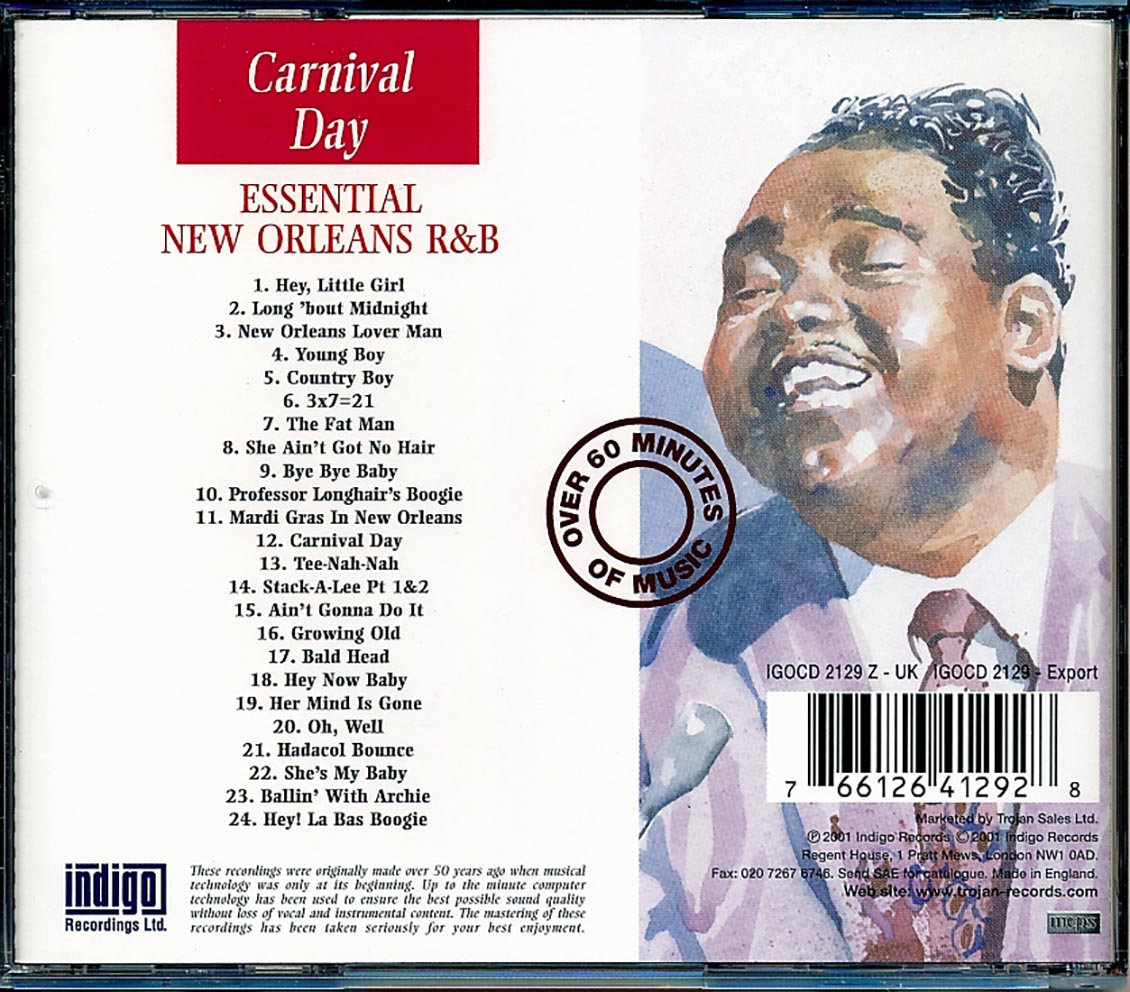 Dave Bartholomew, Fats Domino, Professor Longhair, Etc. - Carnival Day: The Essential Recordings Of New Orleans R&B Music CD