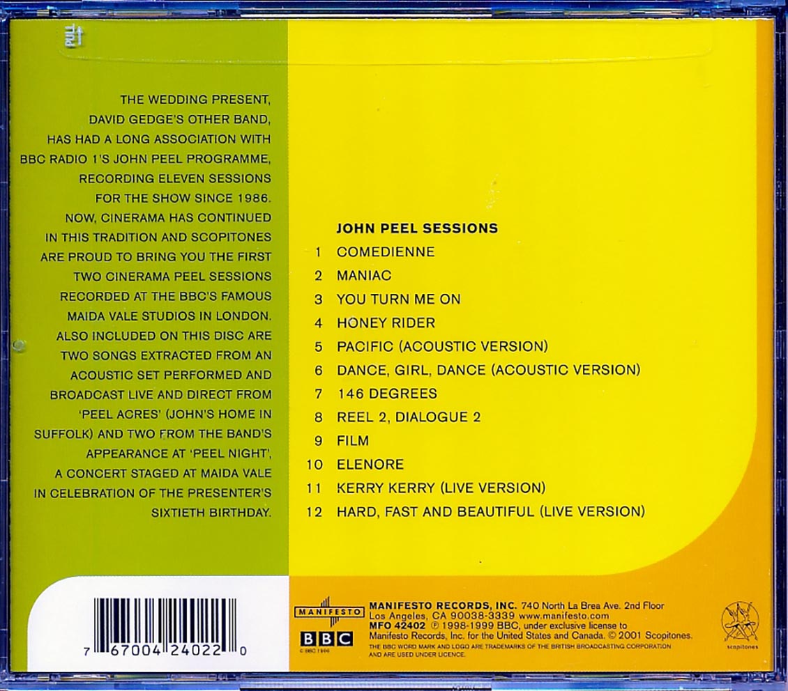 Cinerama - John Peel Sessions Music CD