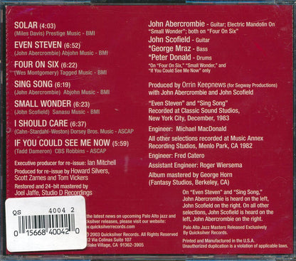 John Abercrombie, John Scofield - Solar (marked/ltd stock) Music CD